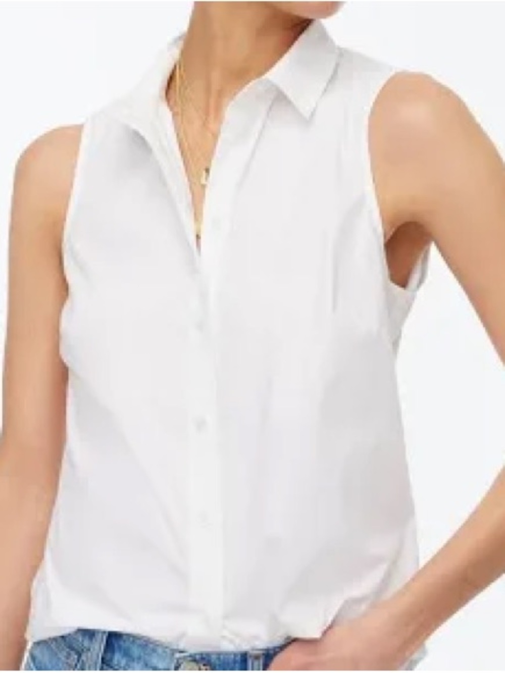 J.Crew Sleeveless cotton poplin shirt in signature fit